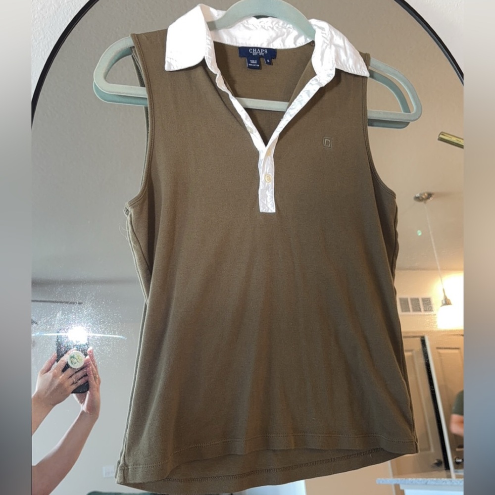 Chaps Collared Tank Top